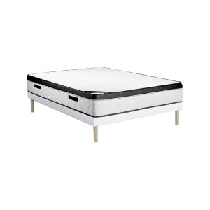 Conjunto de somier tapizado   colchón 140 x 190 cm espuma 3…