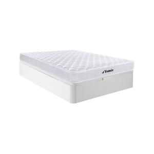Conjunto de somier arcón blanco   colchón de muelles y visc…