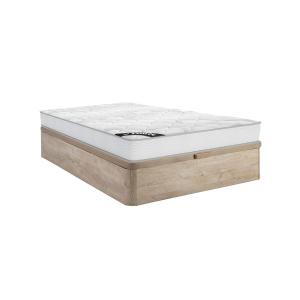 Conjunto 140 x 190 cm somier arcón natural claro   colchón…