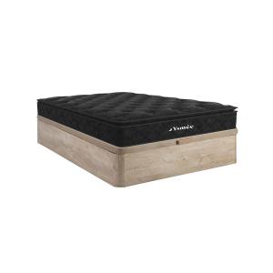 Conjunto somier arcón natural claro   colchón de muelles en…