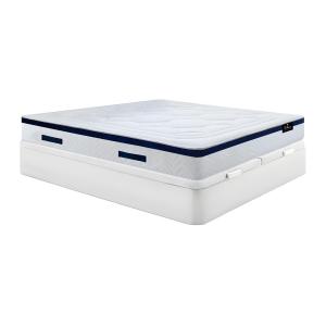 Cama 180 x 200 cm - canapé abatible blanco   colchón híbrid…