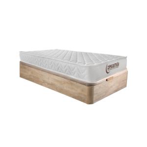 Conjunto de canapé abatible de madera natural claro   colch…