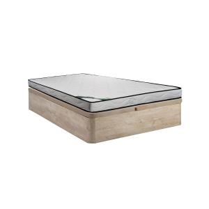 Conjunto somier cajón natural claro   colchón de espuma y t…