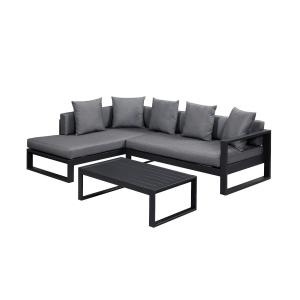 Muebles de salón para jardín de aluminio: un sofá rinconera…