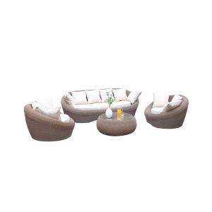 Conjunto de jardín marrón: Sofá 3 plazas 2 sillones y mesa…