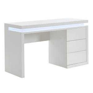 Escritorio EMERSON - 3 cajones - MDF lacado blanco - LEDs