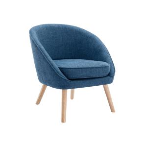 Sillón de tela azul LINDALE