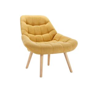 Sillón de tela amarillo mostaza LUOSTO