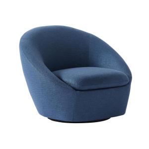 Sillón pivotante de tela verde azulado LACARA