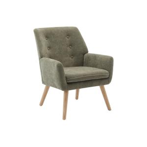Sillón de tela verde SERINO