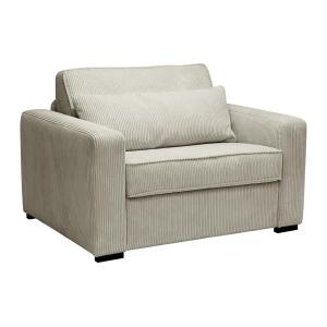 Sillón cama de apertura rápida de pana beige. Cama de 70 cm…