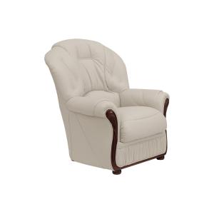 Sillón 100% cuero de búfalo marfil DAPHNE