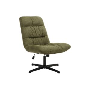 Sillón pivotante de tela jaspeado verde SELENDO