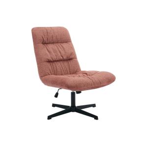 Sillón pivotante de tela jaspeado terracota SELENDO