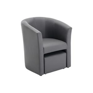 Sillón y chaise longe en imitación gris JOVANA