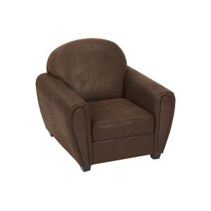Sillón de microfibra con acabado de piel envejecida club VI…