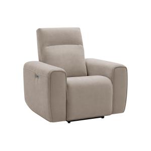 Sillón reclinable eléctrico de tela color beige LORGITA
