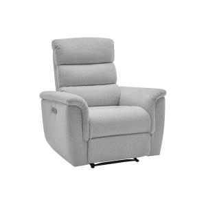 Sillón relax eléctrico de tela gris claro CARTASIA