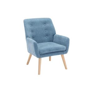 Sillón de tela azul SERINO