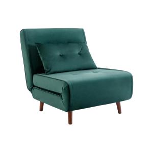 Sillón cama de terciopelo verde pino URIBIA