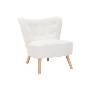 Sillón de tela de rizo blanco LOCARNO