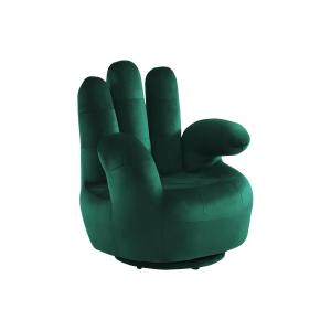 Sillón con forma de mano pivotante CATCHY de terciopelo - V…