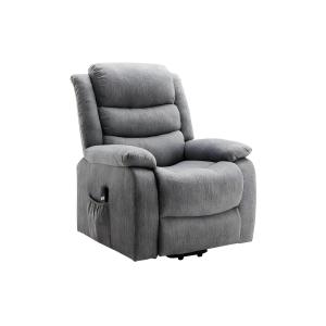 Sillón eléctrico de tela gris claro NADINE