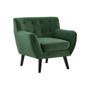 Sillón de terciopelo verde pino SERTI