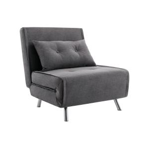 Sillón cama de tela antracita URIBIA