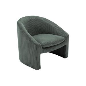 Sillón de terciopelo verde acanalado OSSANA