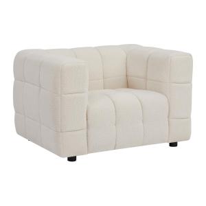 Sillón de tela rizada blanco marfil LERICI de Pascal Morabi…