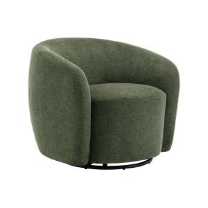 Sillón giratorio de tela con textura caqui VEREIDE