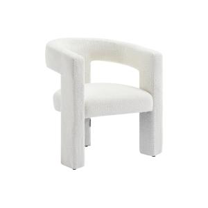 Sillón de tela rizada blanco FAVINA