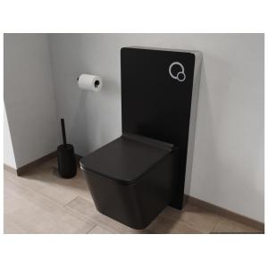 Pack WC suspendido negro mate con soporte decorativo - CLEM…
