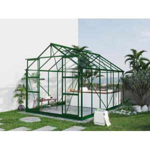 Invernadero de jardín de cristal templado 4 mm verde con ba…