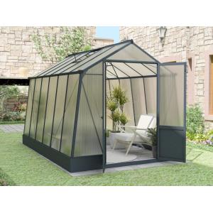 Invernadero de jardín de policarbonato 91 m² con base - Ant…