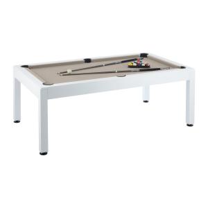 Mesa de billar exterior blanco y topo con cubierta - L2134…