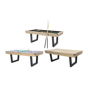 Mesa multijuego - Billar y ping-pong - Color natural claro…
