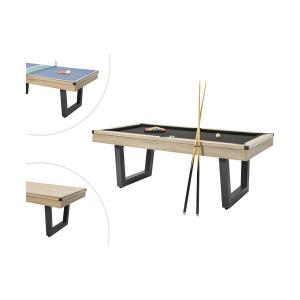 Mesa multijuego - Billar y ping-pong - Color natural claro…