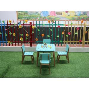 Comedor de jardín azul para niños de acacia - 4 sillas y 1…