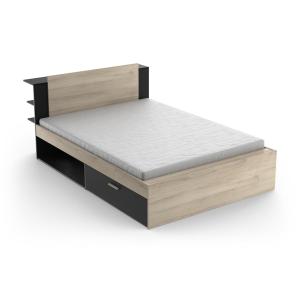 Cama modular 140 x 190/200 cm con compartimentos - Color: n…