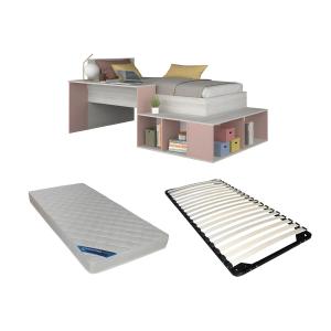 Cama combinada 90 x 200 cm con almacenamiento y escritorio…