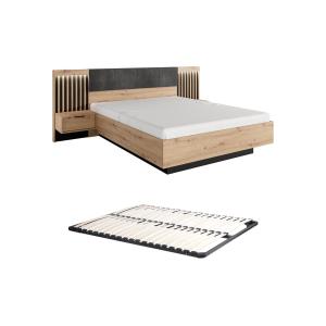 Cama con mesitas de noche 160 x 200 cm - Con LEDs - Color:…