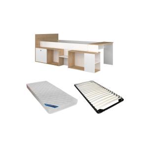 Cama combinada 90 x 200 cm con escritorio y almacenamiento…