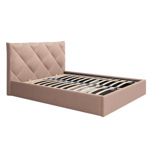 Cama con arcón 160 x 200 cm - Terciopelo - Beige - STARI de…