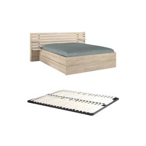 Cama 160 x 200 cm con compartimentos - Color: natural   Som…