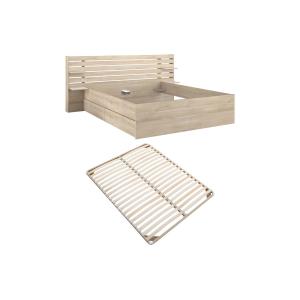 Cama 180 x 200 cm con almacenamiento - Color: natural   Som…