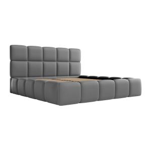 Canapé abatible de 160 x 120 cm - Tela efecto cuero - Gris…