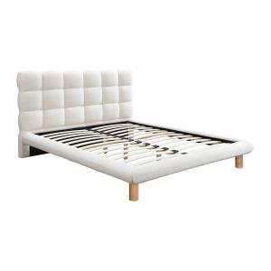 Cama con cabecero acolchado de 180 x 200 cm - Tela de rizo…