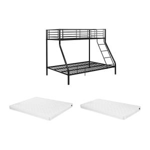 Litera ELEVATIO IV - 90 x 190 cm - Acero - Negro   colchón